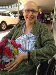 Departing the hospital.