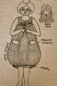 Concept drawing for one of the dresses