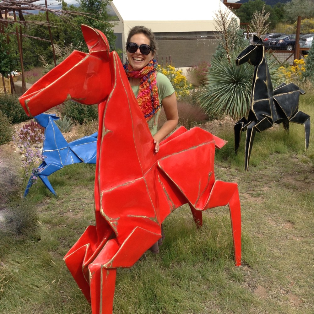 Origami Pooka at the Sante fe Botanical Gardens