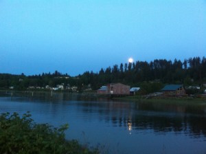 Alderbrook seen on a moonlit river walk stroll