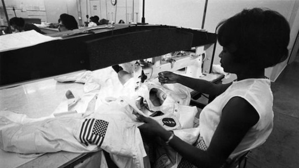 Seamstress Working on an Apollo Space suit.
